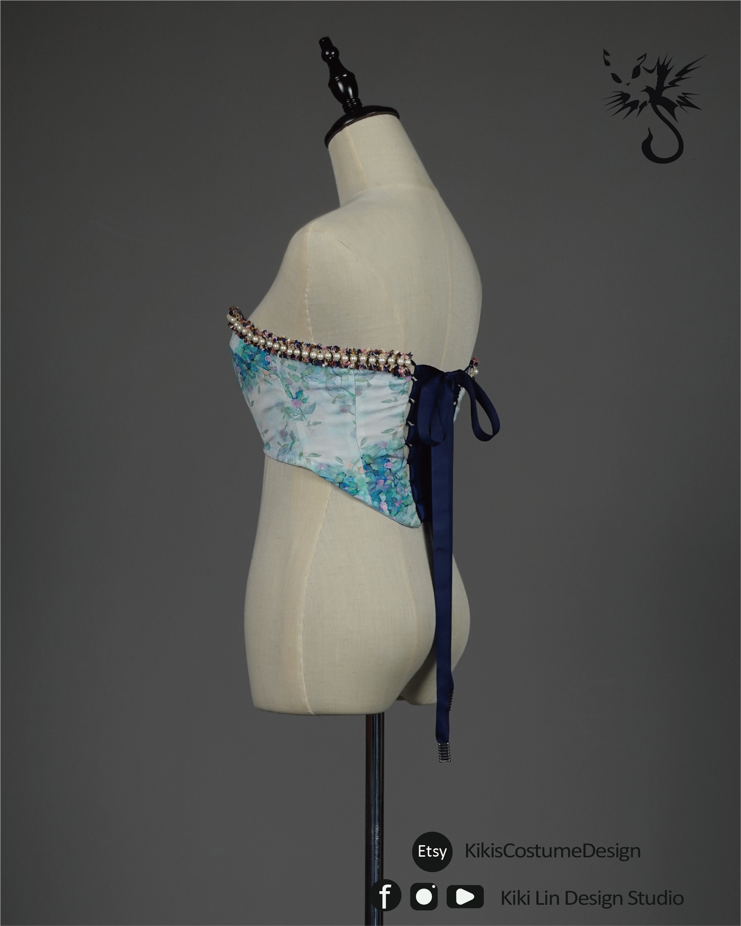 Archival "Ocean Pearl" Beaded Sweetheart Corset
