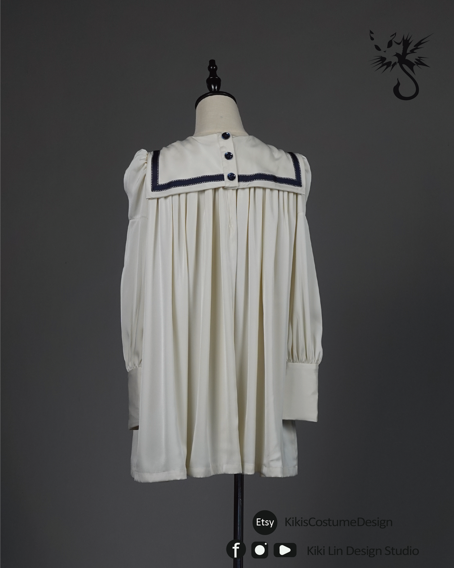 Vintage-Inspired Sailor Satin Smock