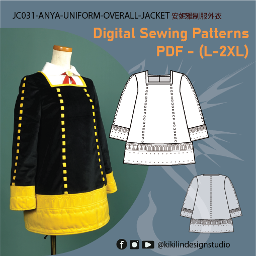 Digital Anya Uniform Sewing Pattern File | 安妮亞制服縫紉版型(XS-2XL)