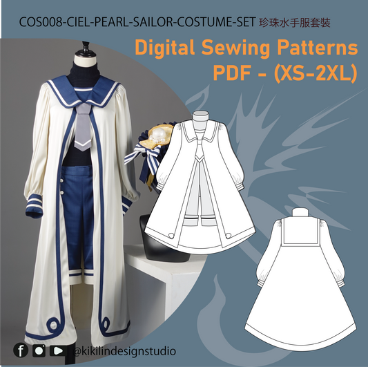 Ciel's Pearl Sailor Cosplay Set | 少爺珍珠水手服縫紉版型套組