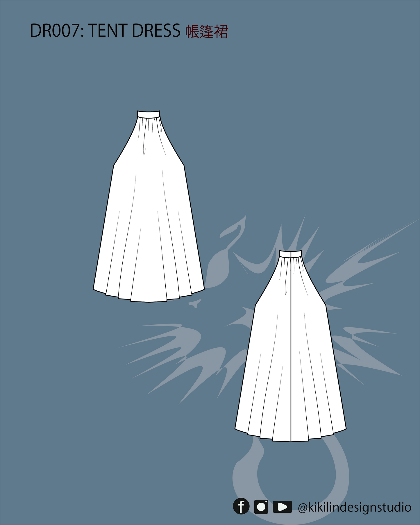 Tent Dress Sewing Patterns | 寬鬆連身裙縫紉版型(XS-2XL)