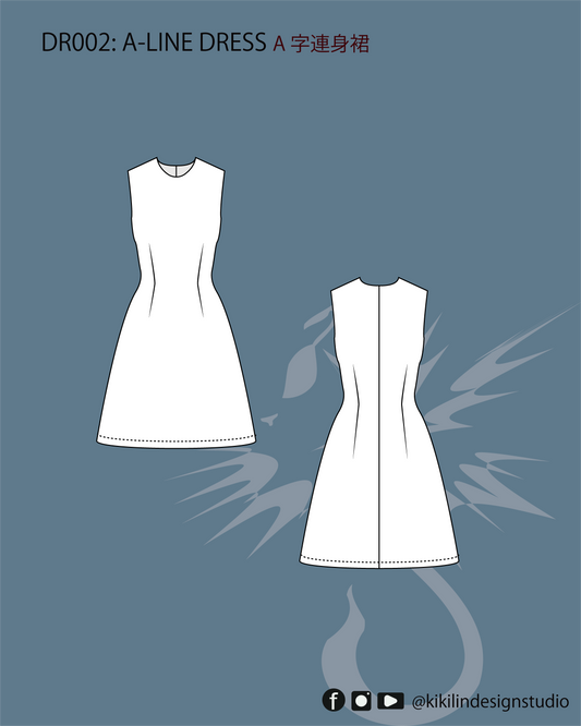 A-Line Dress Sewing Patterns | A字連身裙縫紉版型 (XS-2XL)