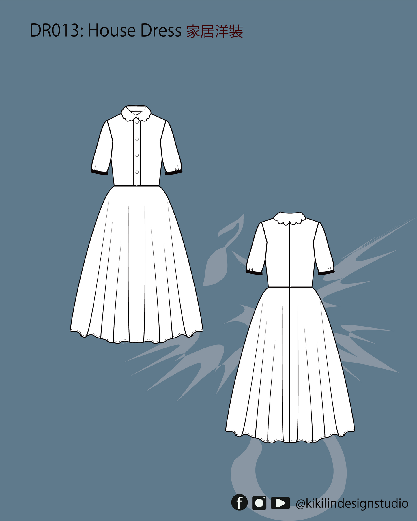 House Dress Sewing Patterns| 家居裙縫紉版型 (XS-2XL)