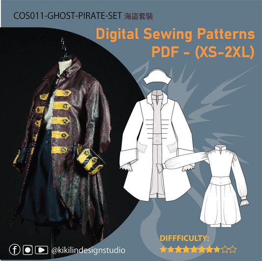 Pirate Costume Pattern Bundle |海盜服裝紙型套組紙型（XS-2XL)