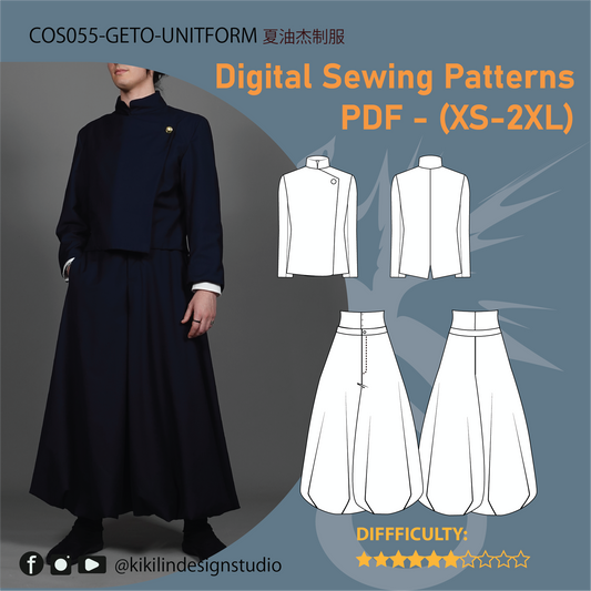 Geto Uniform Cosplay Pattern Set | 夏同學學生服裝版型套組 (size XS-2XL)