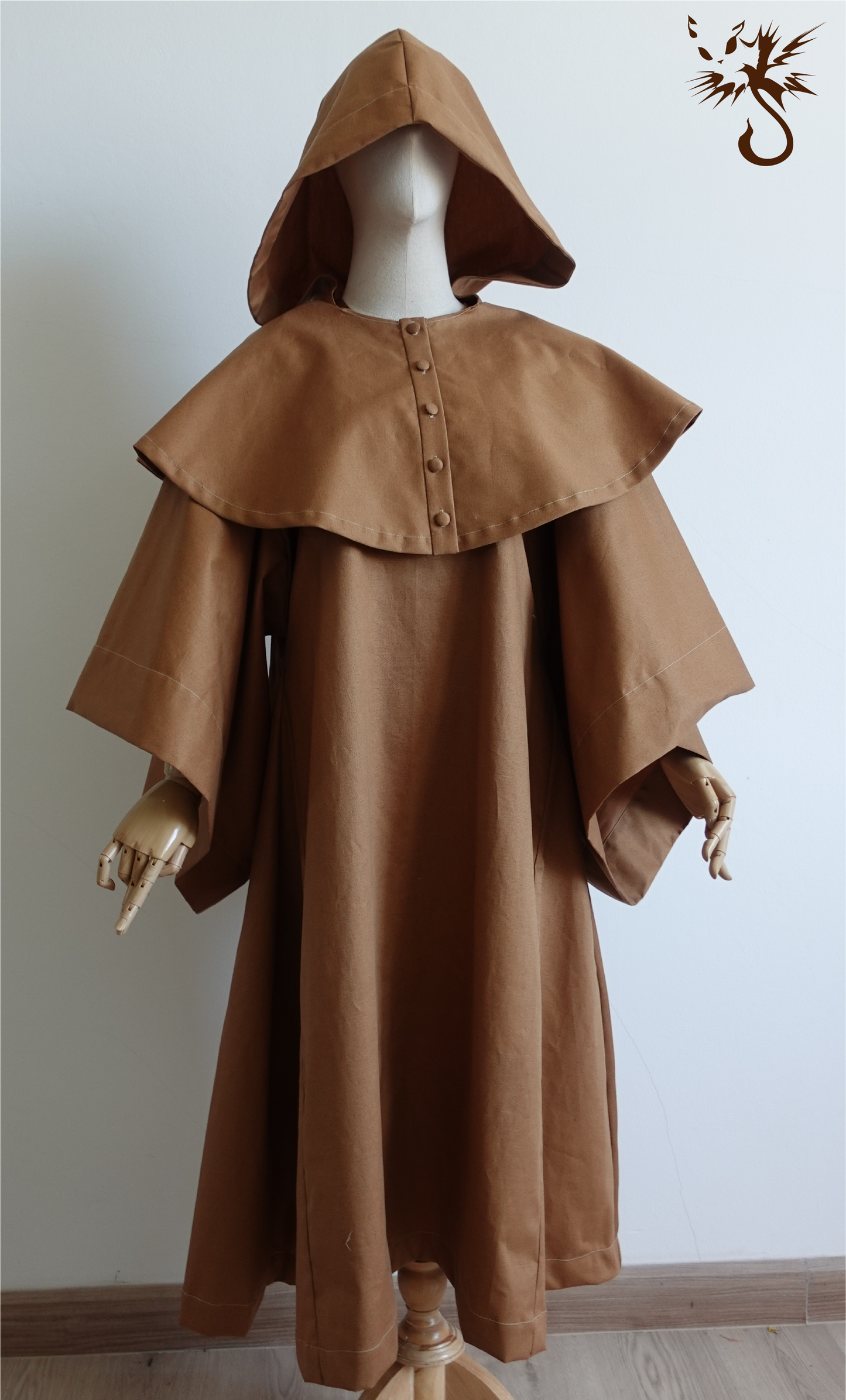 Medieval Robe with Cape and Hood Sewing Pattern | 中世紀長袍縫紉版型