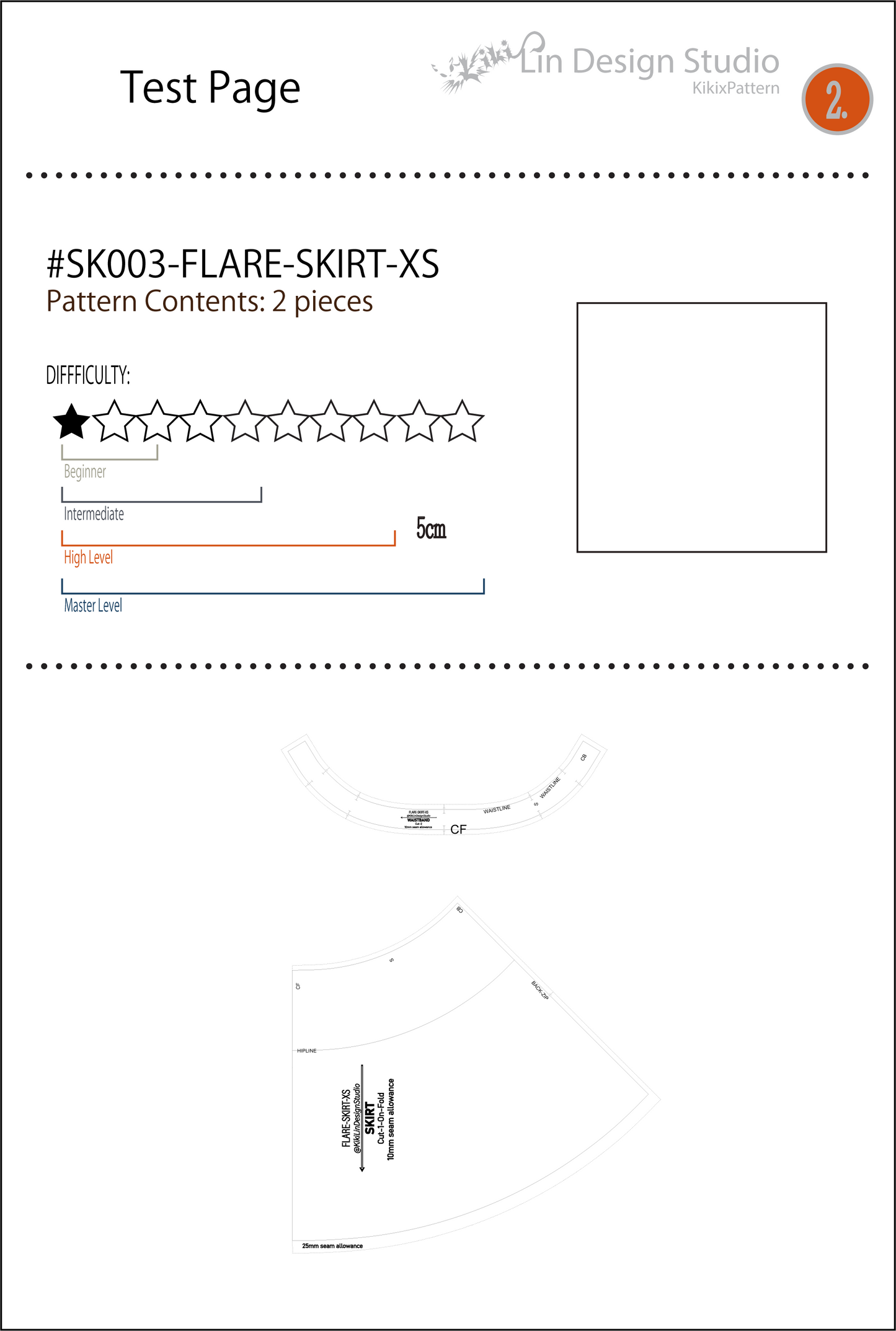 Digital Sewing Pattern | Basic Flare Skirt  | 基礎喇叭裙（XS-2XL）
