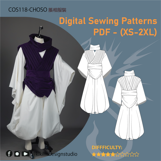 Choso Cosplay Pattern Set | 血咒術師 動漫 Cosplay 紙型 (XS-2XL)