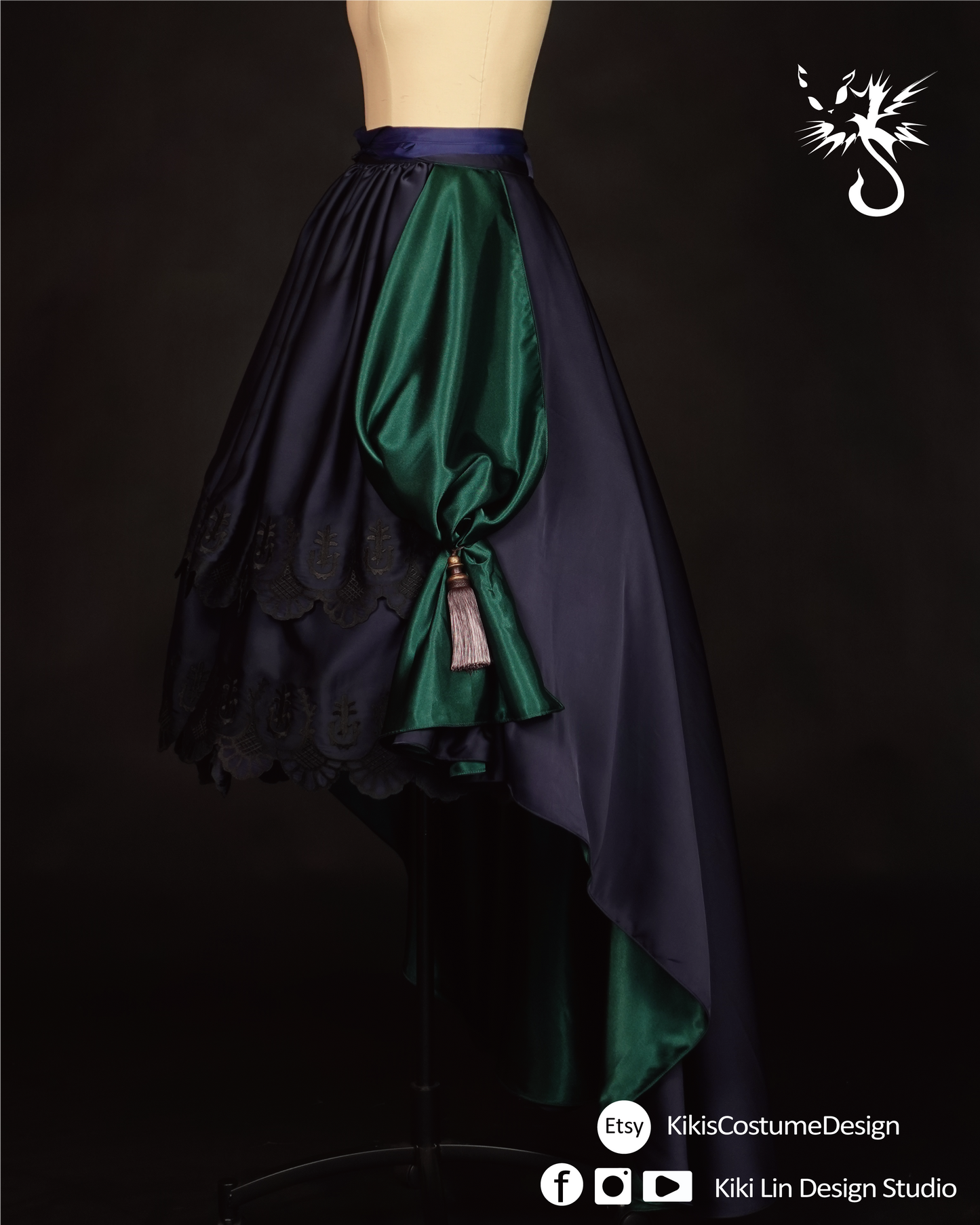 Waterfall Drape Overskirt Pattern | 瀑布式垂墜外裙版型 (XS-2XL)