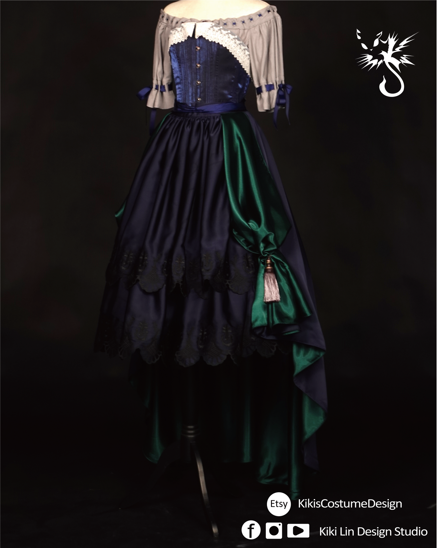 Waterfall Drape Overskirt Pattern | 瀑布式垂墜外裙版型 (XS-2XL)
