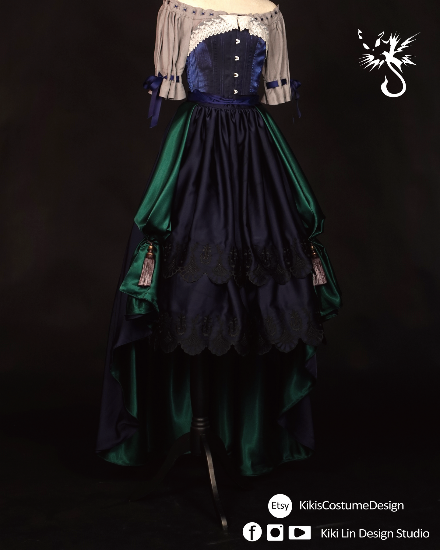 Waterfall Drape Overskirt Pattern | 瀑布式垂墜外裙版型 (XS-2XL)