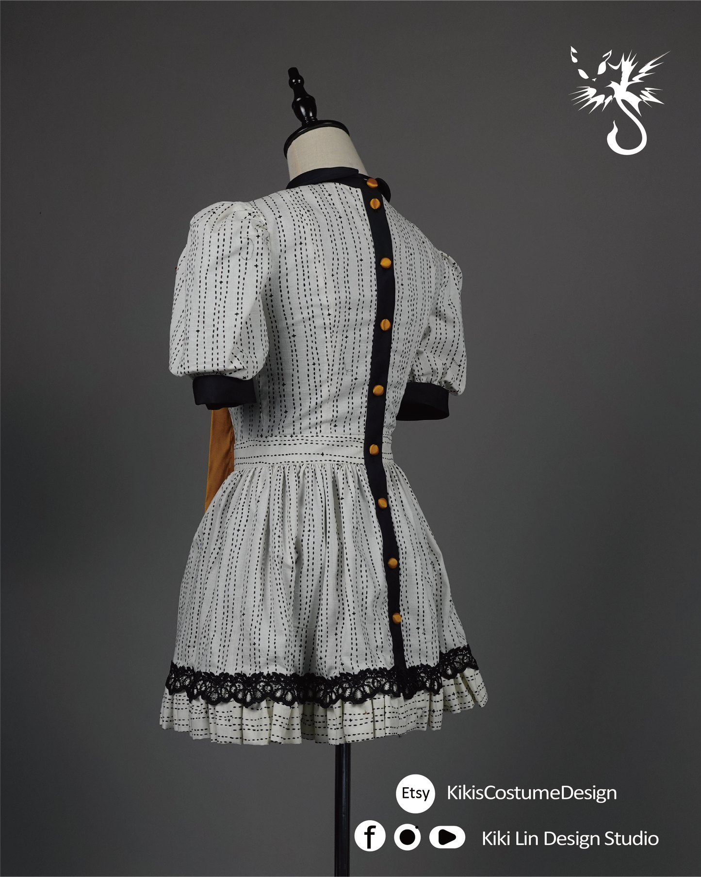 Mustard-Bow Monochrome Doll Dress