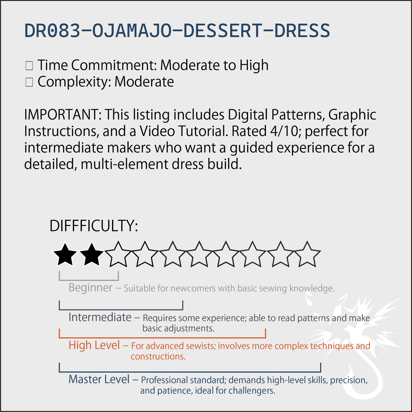 Pastry Dress Cosplay Sewing Pattern |甜點裙 Cosplay 縫紉版型（XS-2XL）