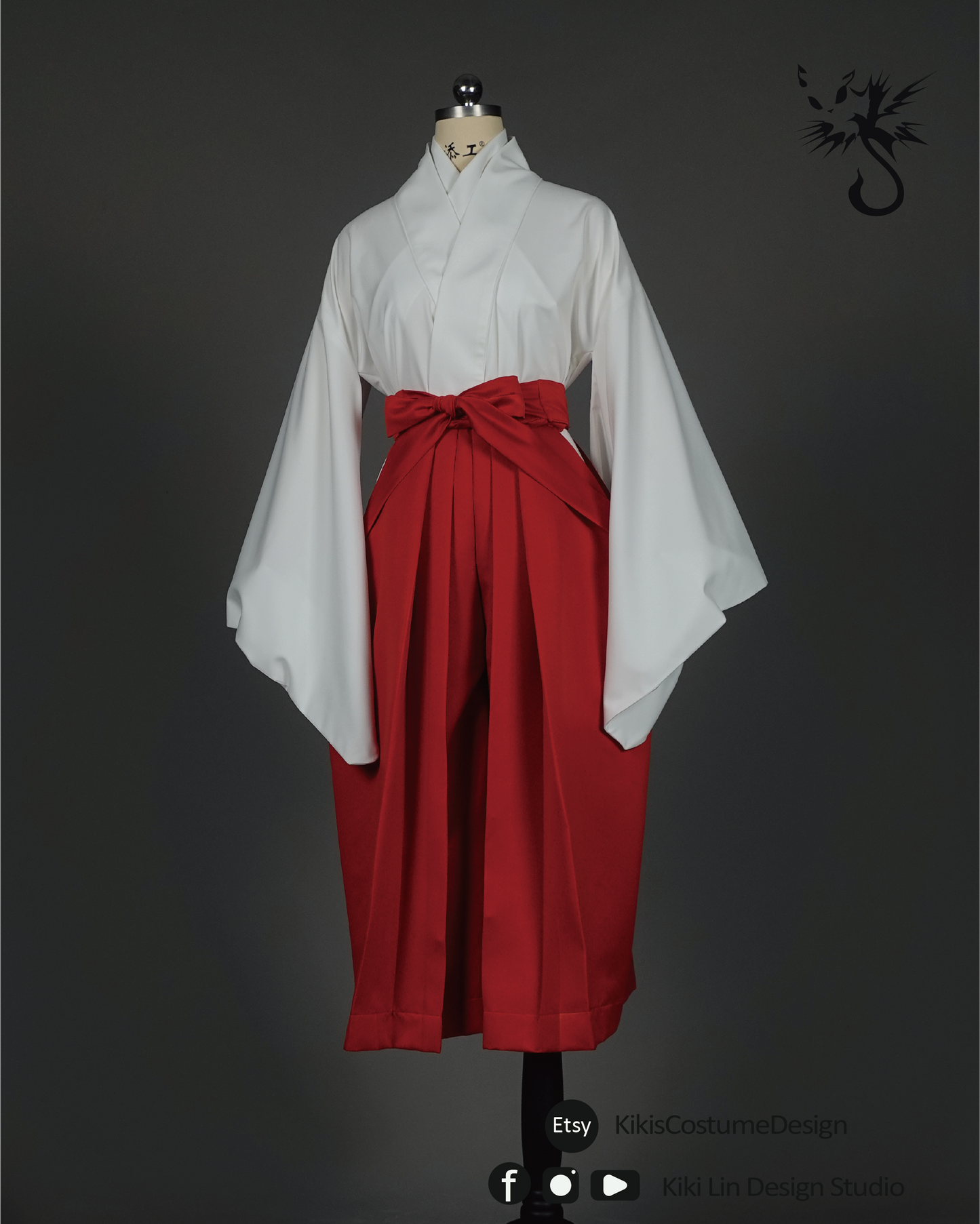 Utahime-Inspired Miko Costume Set: Hakama & Kosode | 庵歌姬風格巫女服套裝：袴與小袖 (XS-2XL)