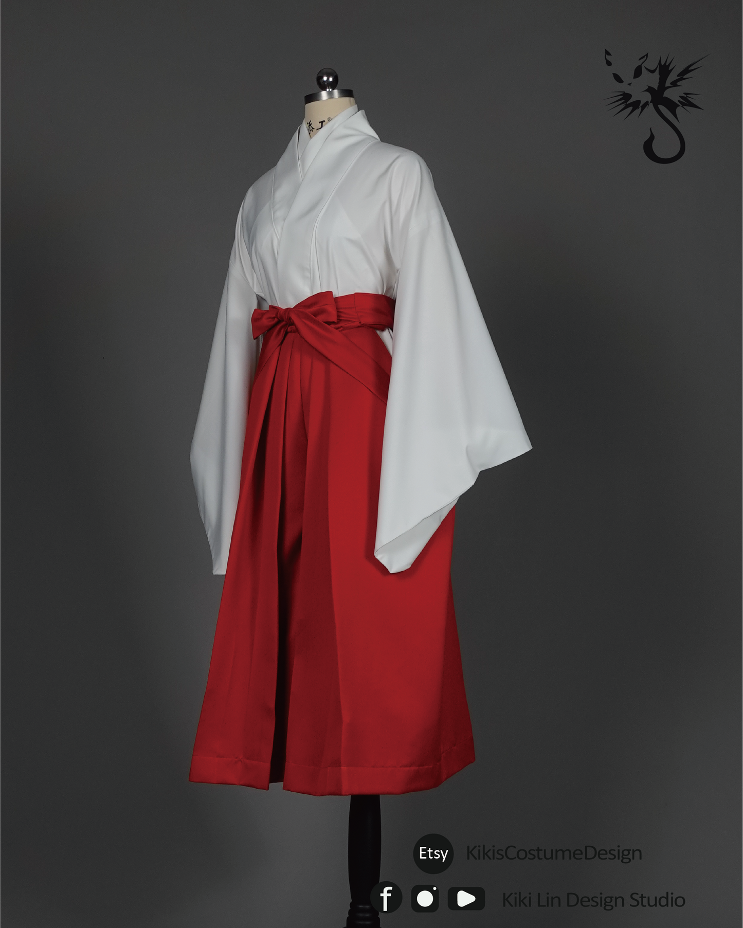Utahime-Inspired Miko Costume Set: Hakama & Kosode | 庵歌姬風格巫女服套裝：袴與小袖 (XS-2XL)