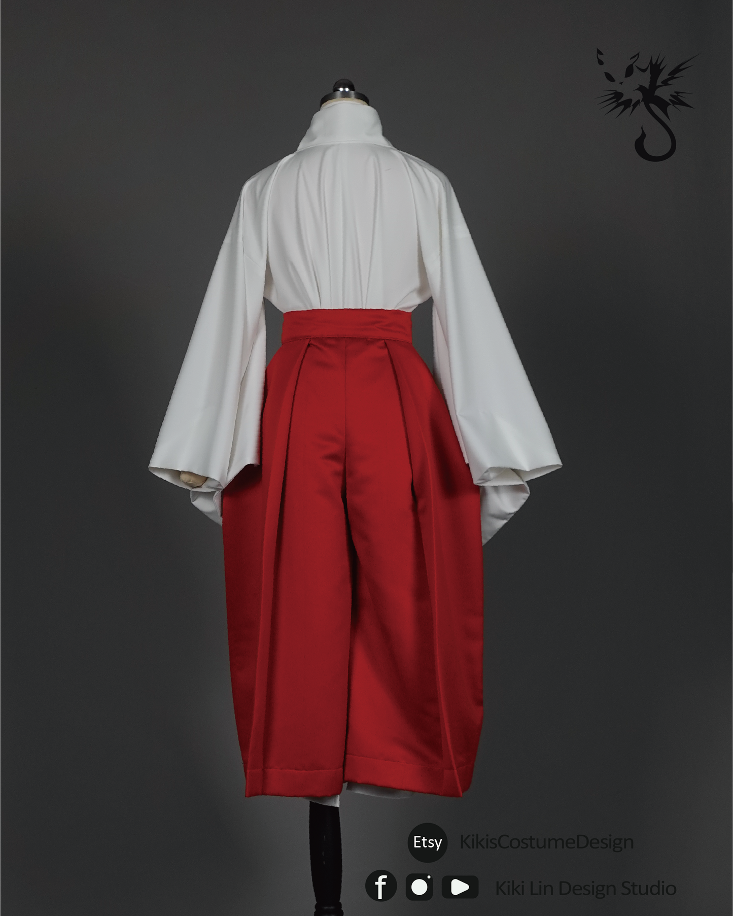 Utahime-Inspired Miko Costume Set: Hakama & Kosode | 庵歌姬風格巫女服套裝：袴與小袖 (XS-2XL)