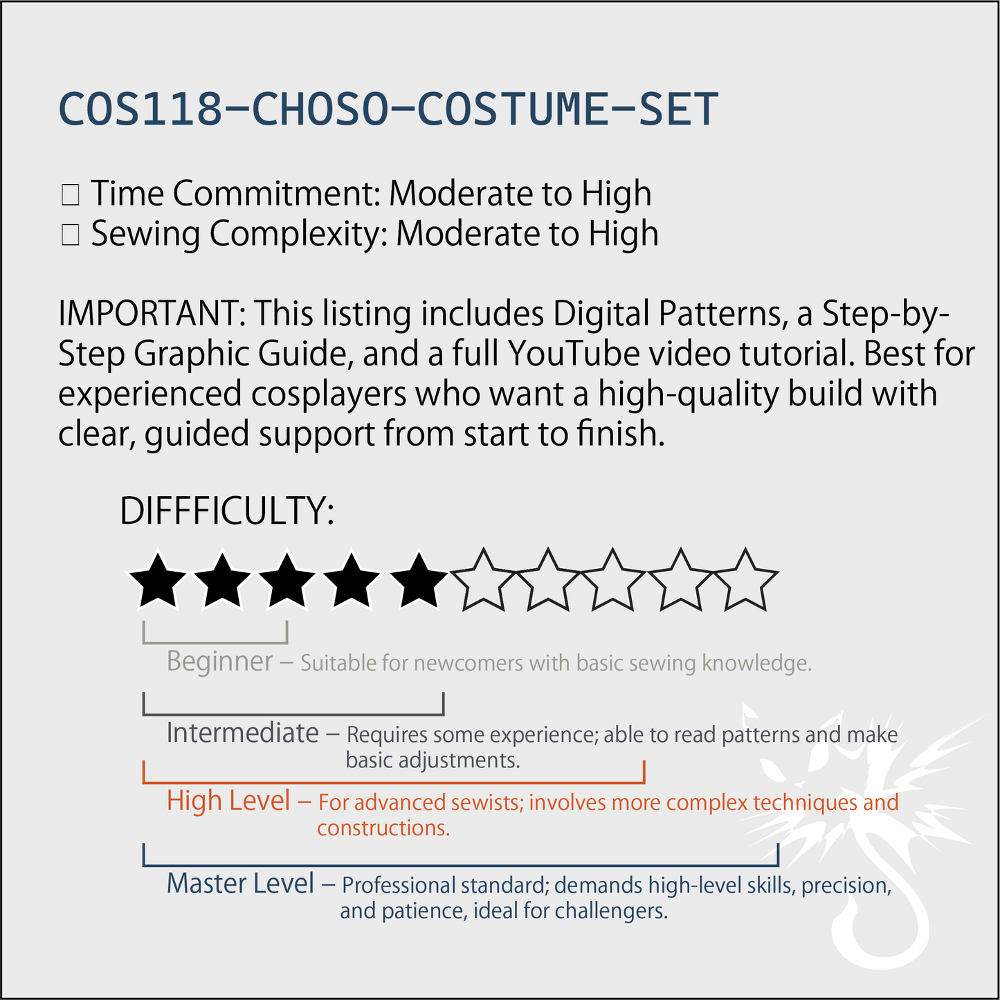 Choso Cosplay Pattern Set | 血咒術師 動漫 Cosplay 紙型 (XS-2XL)
