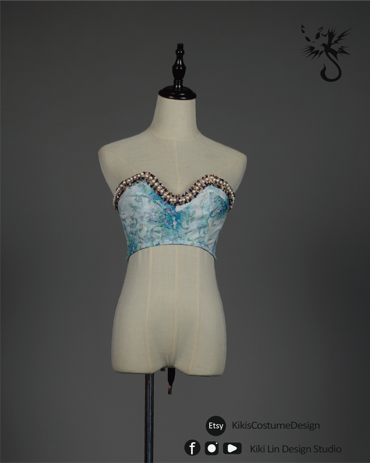 Archival "Ocean Pearl" Beaded Sweetheart Corset