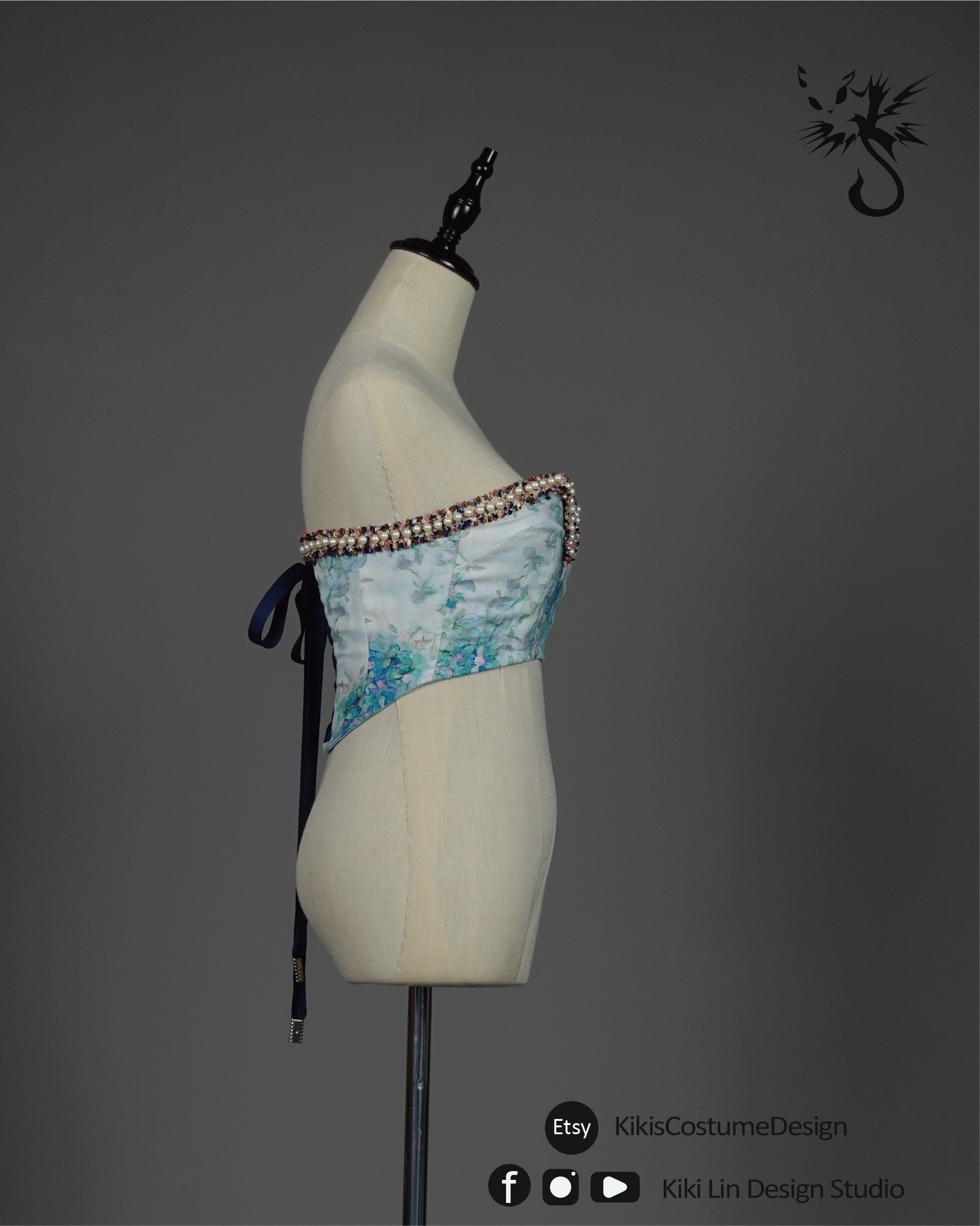 Archival "Ocean Pearl" Beaded Sweetheart Corset