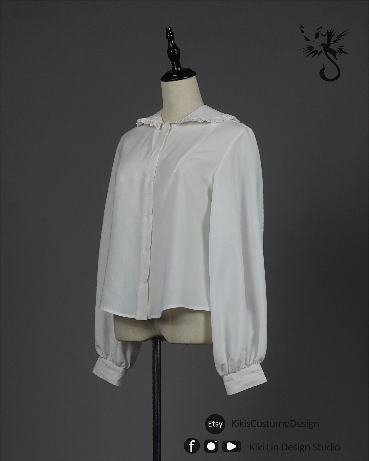 Flounce Peter Pan Collar Blouse (100% Linen)