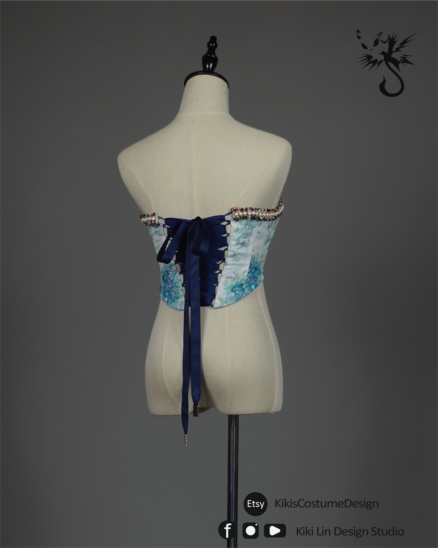 Archival "Ocean Pearl" Beaded Sweetheart Corset