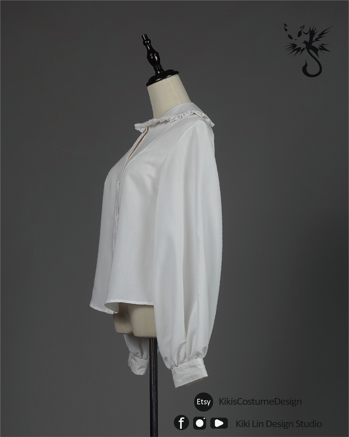 Flounce Peter Pan Collar Blouse (100% Linen)