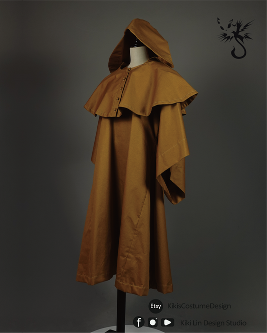 Archival "Scholar’s Journey" Hooded Medieval Robe