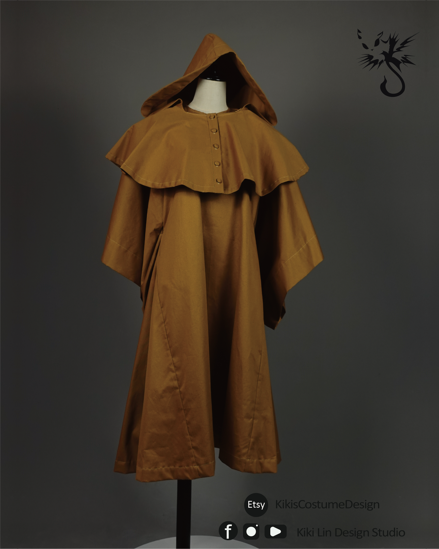 Archival "Scholar’s Journey" Hooded Medieval Robe