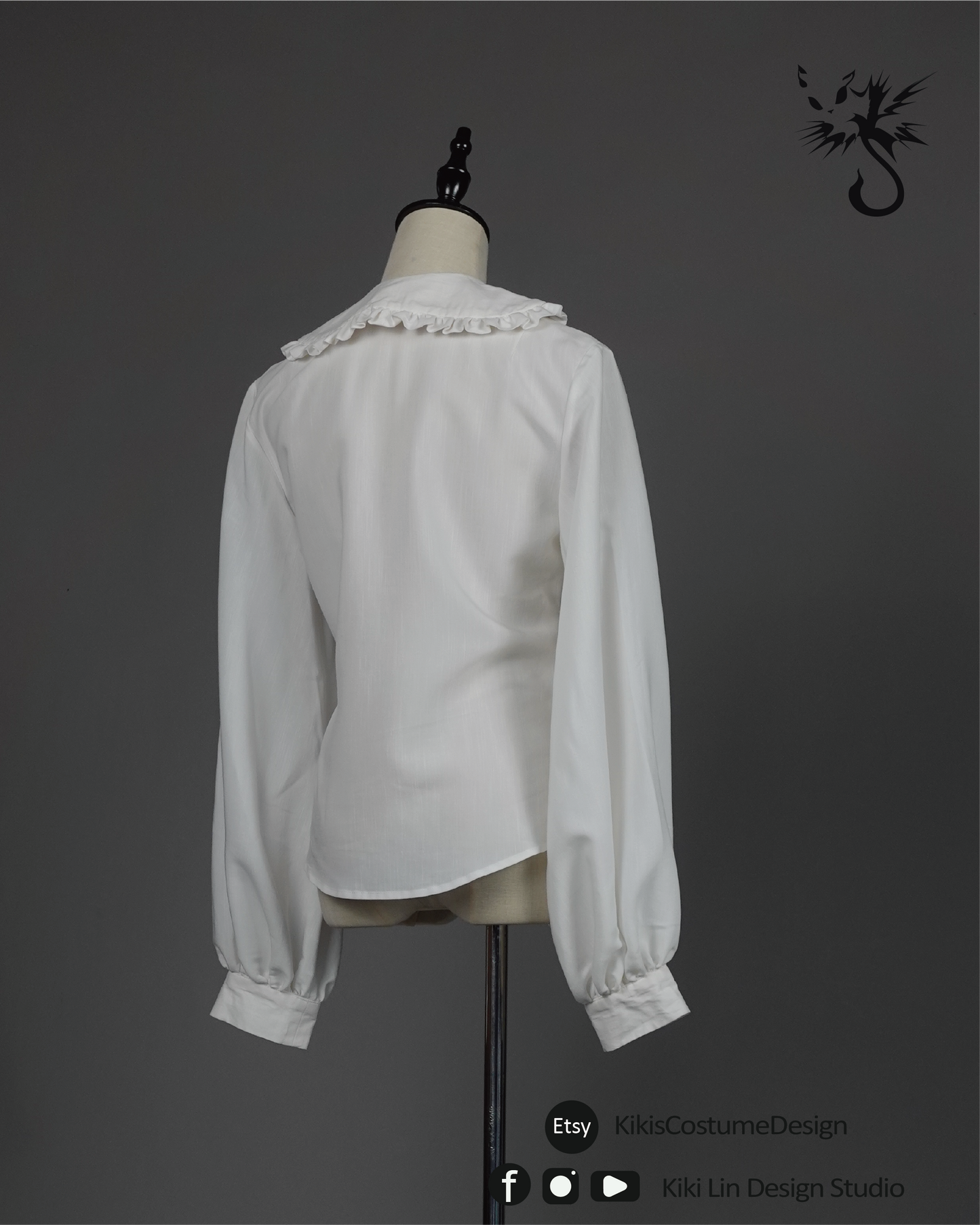 Flounce Peter Pan Collar Blouse (100% Linen)