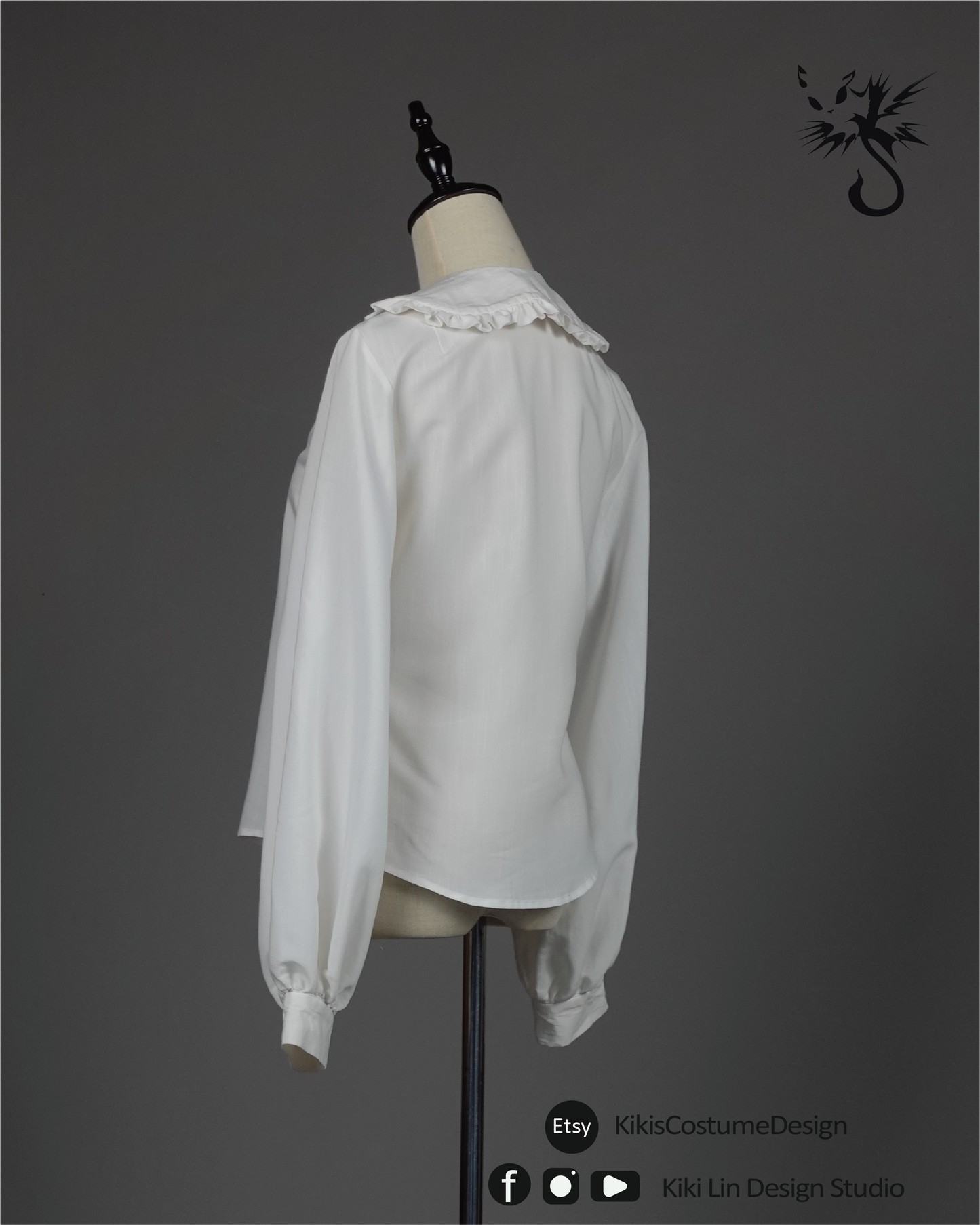Flounce Peter Pan Collar Blouse (100% Linen)