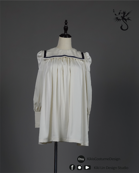Vintage-Inspired Sailor Satin Smock