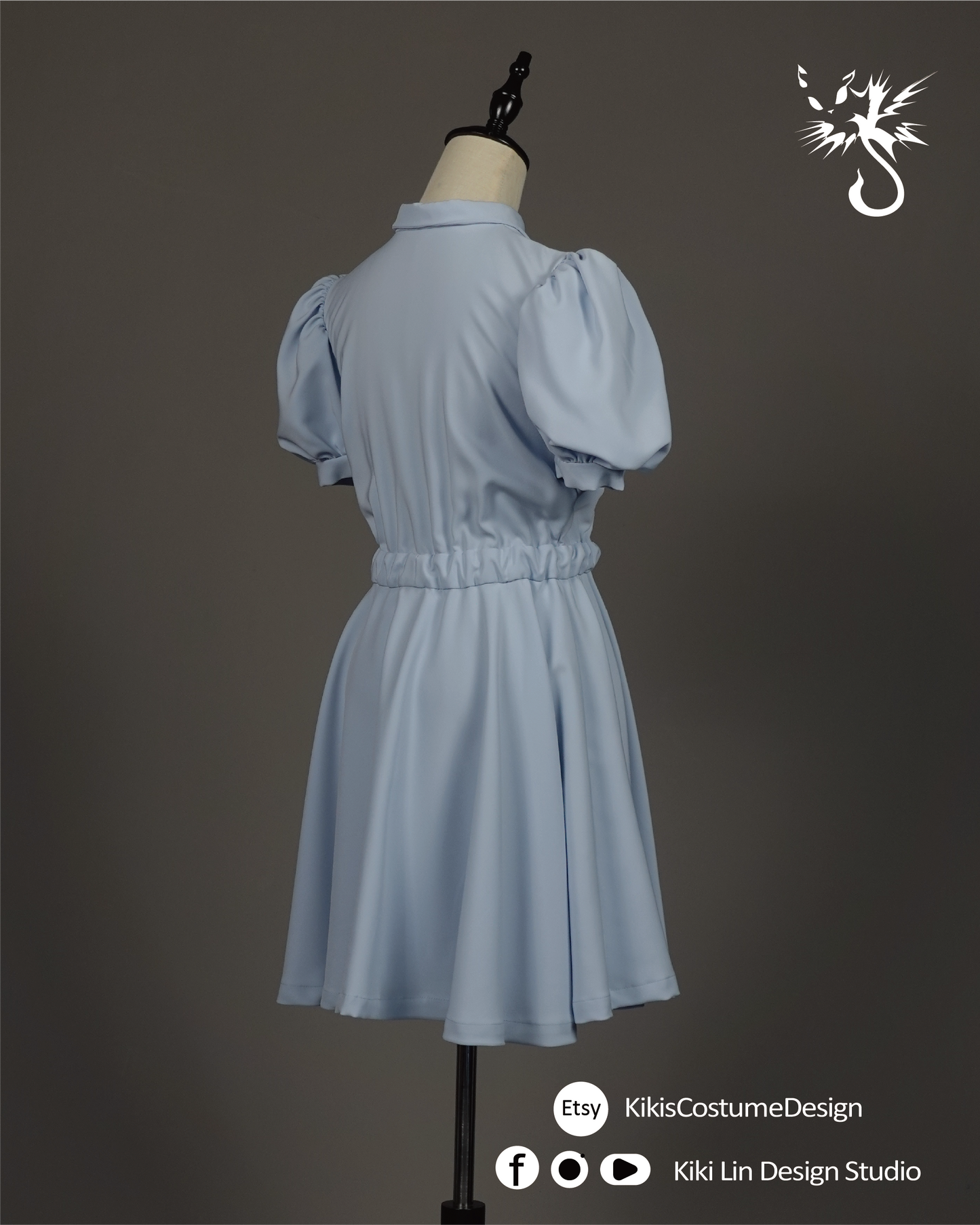 Powder Blue "Dollhouse" Puff-Sleeve Dress
