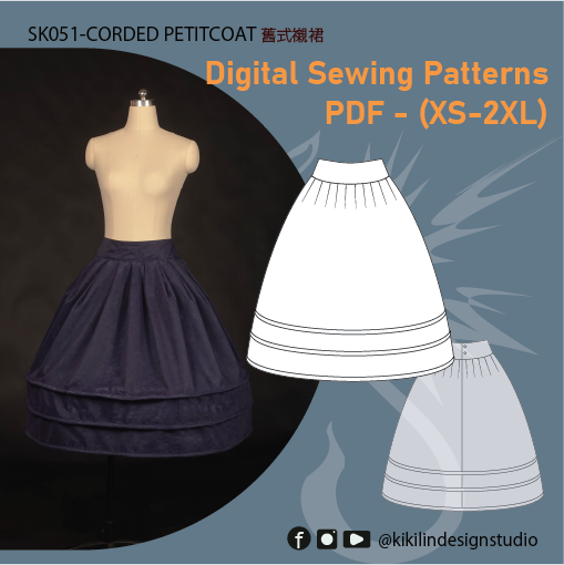 Corded Petticoat |舊式襯裙縫紉版型 (Sizes XS-2XL)