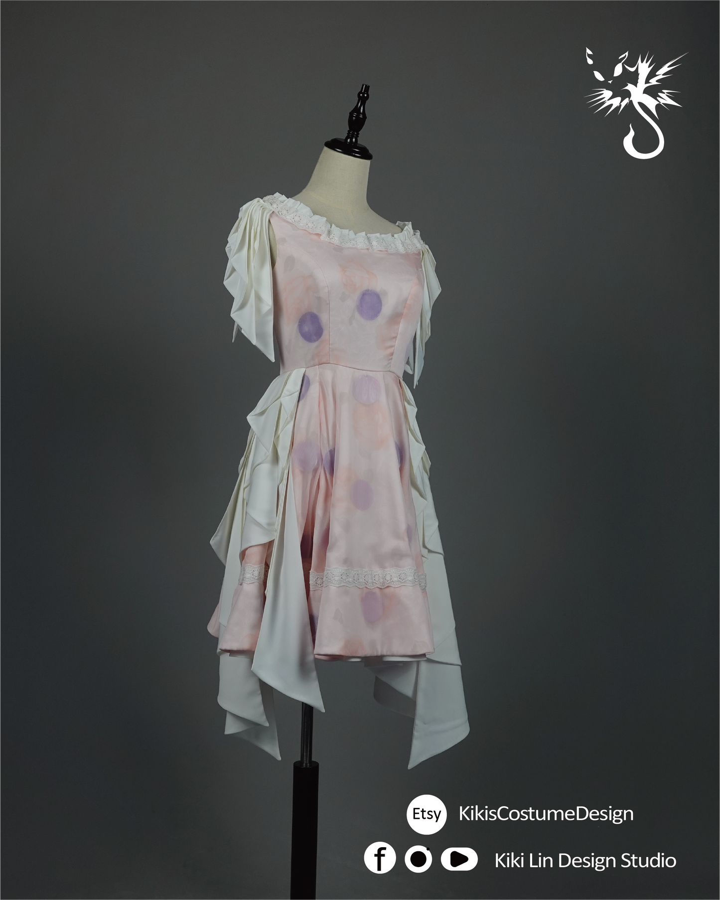 "Polka-Dot Princess" Sculptural Mini Gown
