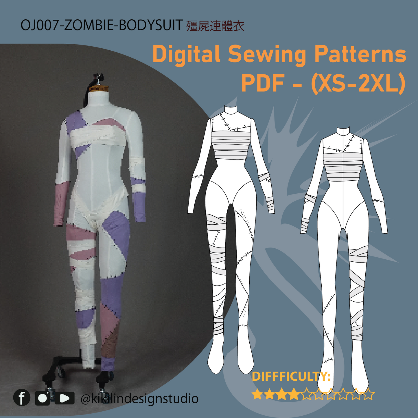 Zombie Idol Cosplay Pattern Set | 殭屍偶像紙型套組 (XS-2XL)