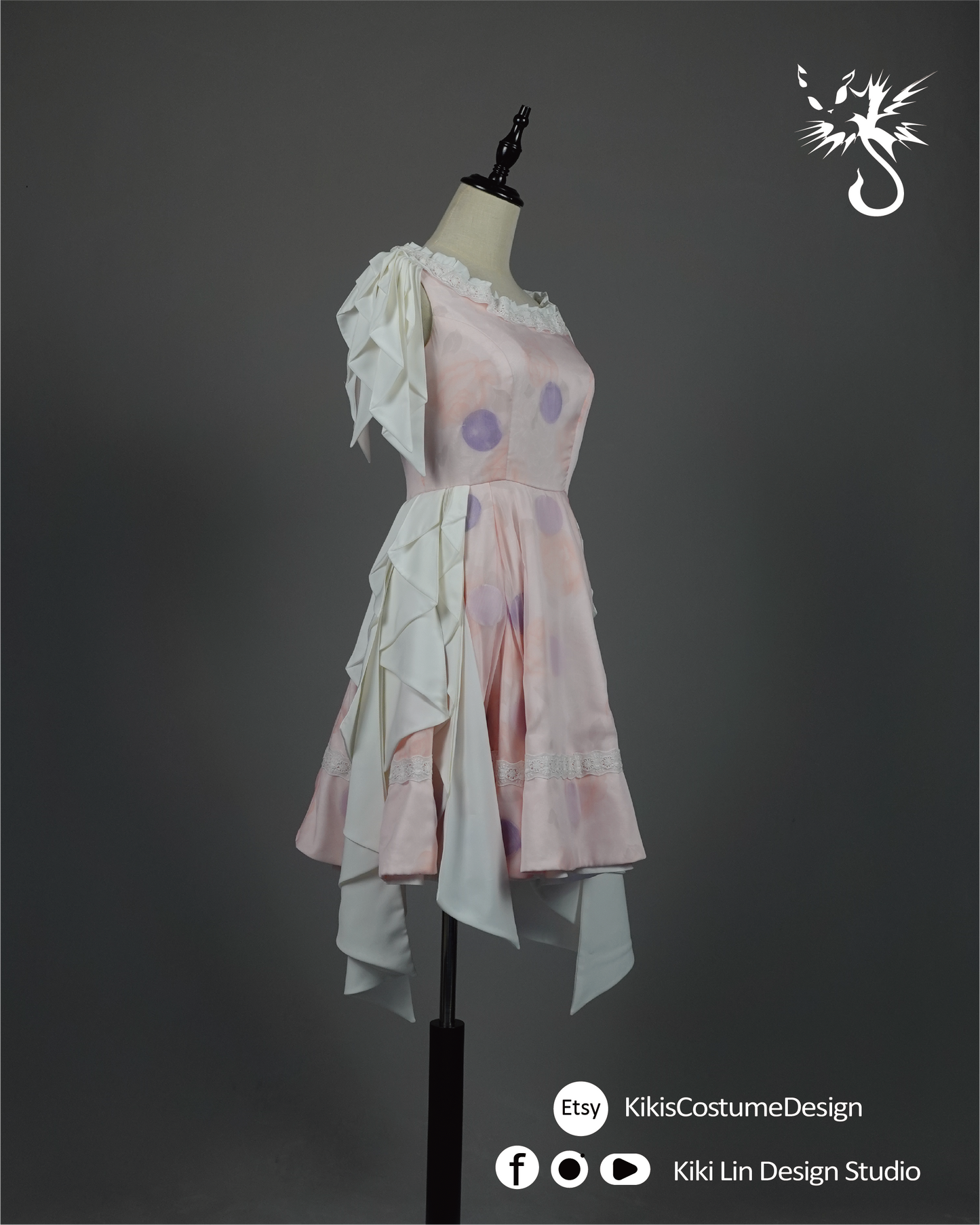 "Polka-Dot Princess" Sculptural Mini Gown