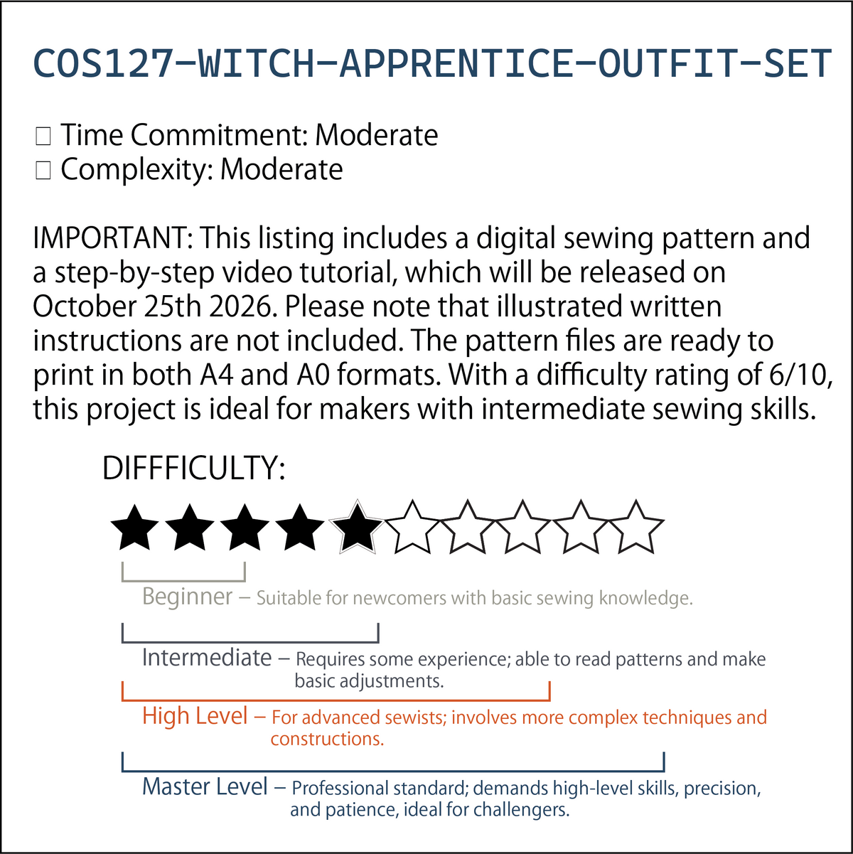 Witch Apprentice Costume Sewing Pattern BUNDLE | 2-Way Dress & Jodhpurs PDF (XS-2XL) | Step-by-Step Video Tutorial | A4 n A0 Plotter Files