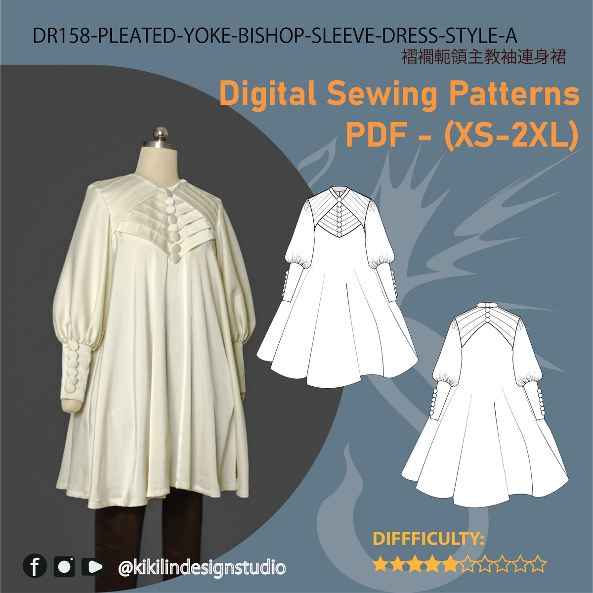 Witch Apprentice Costume Sewing Pattern BUNDLE | 2-Way Dress & Jodhpurs PDF (XS-2XL) | Step-by-Step Video Tutorial | A4 n A0 Plotter Files