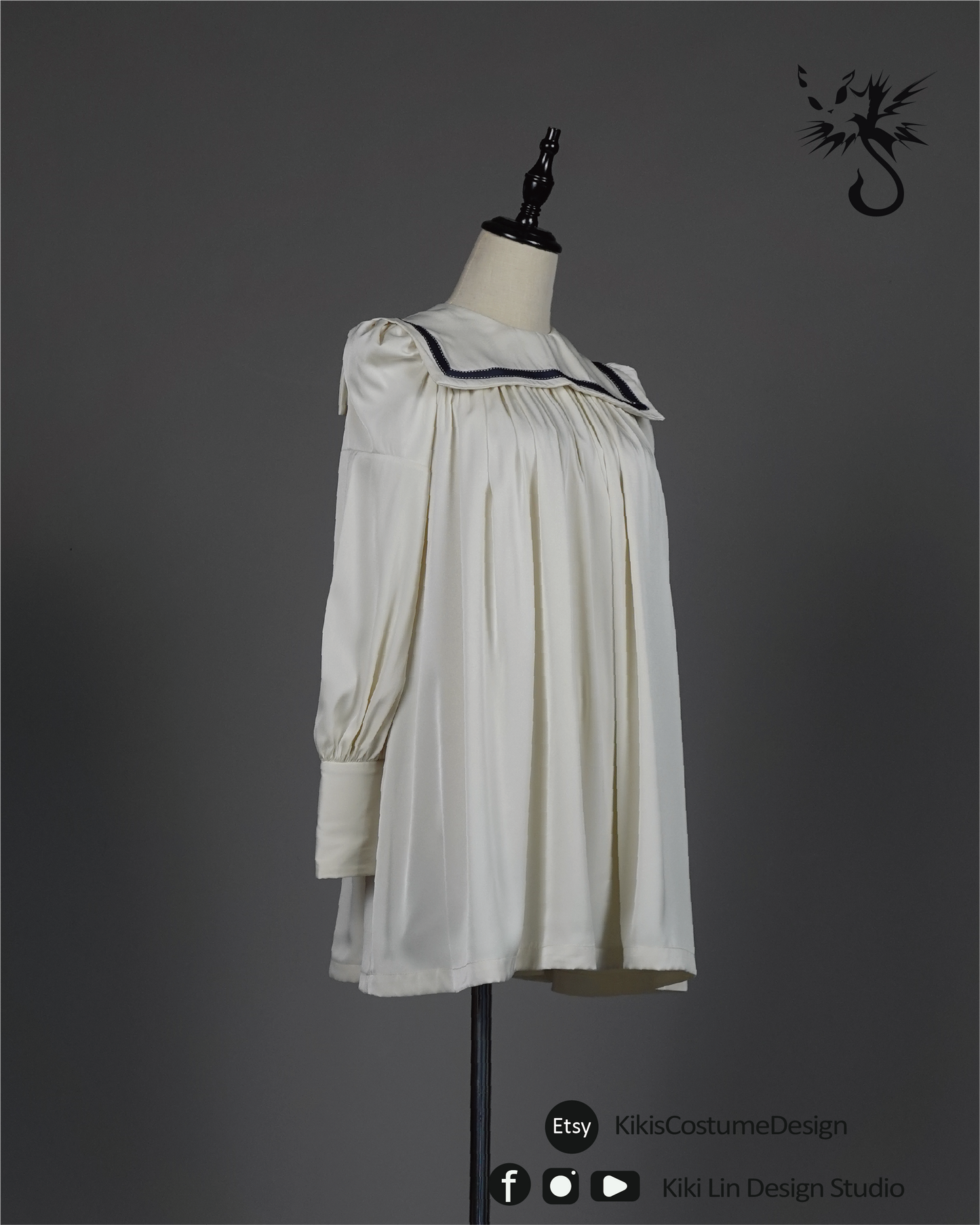 Vintage-Inspired Sailor Satin Smock