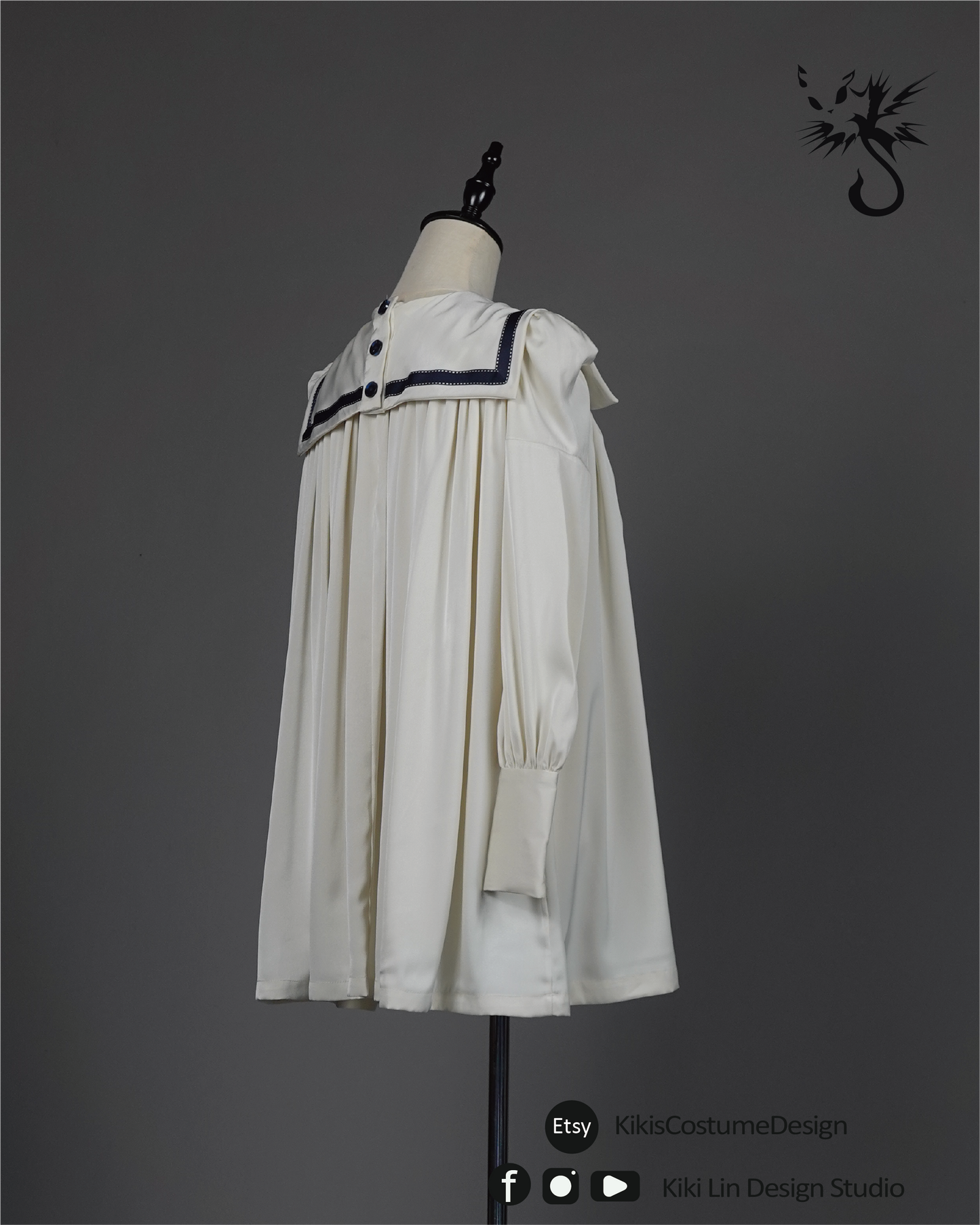 Vintage-Inspired Sailor Satin Smock