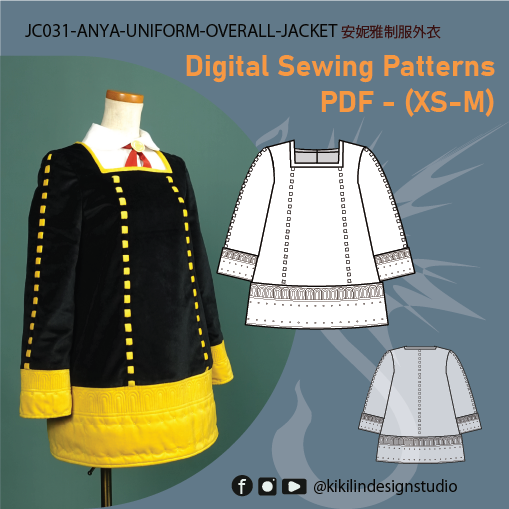 Digital Anya Uniform Sewing Pattern File | 安妮亞制服縫紉版型（XS-2XL）