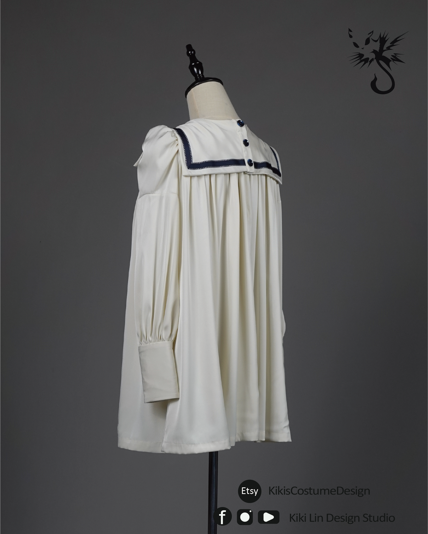 Vintage-Inspired Sailor Satin Smock