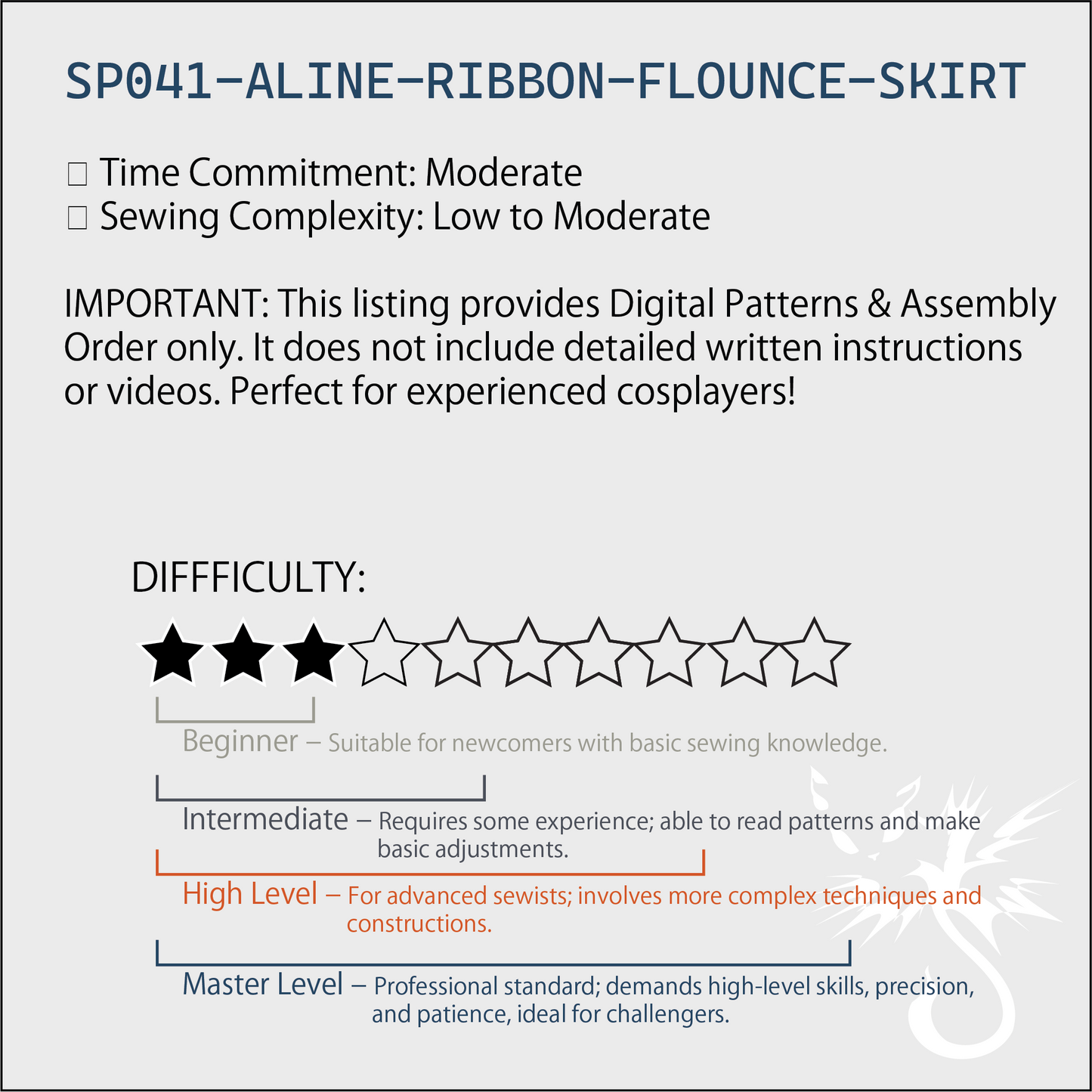A-Line Ribbon Flounce-Hem Skirt Pattern