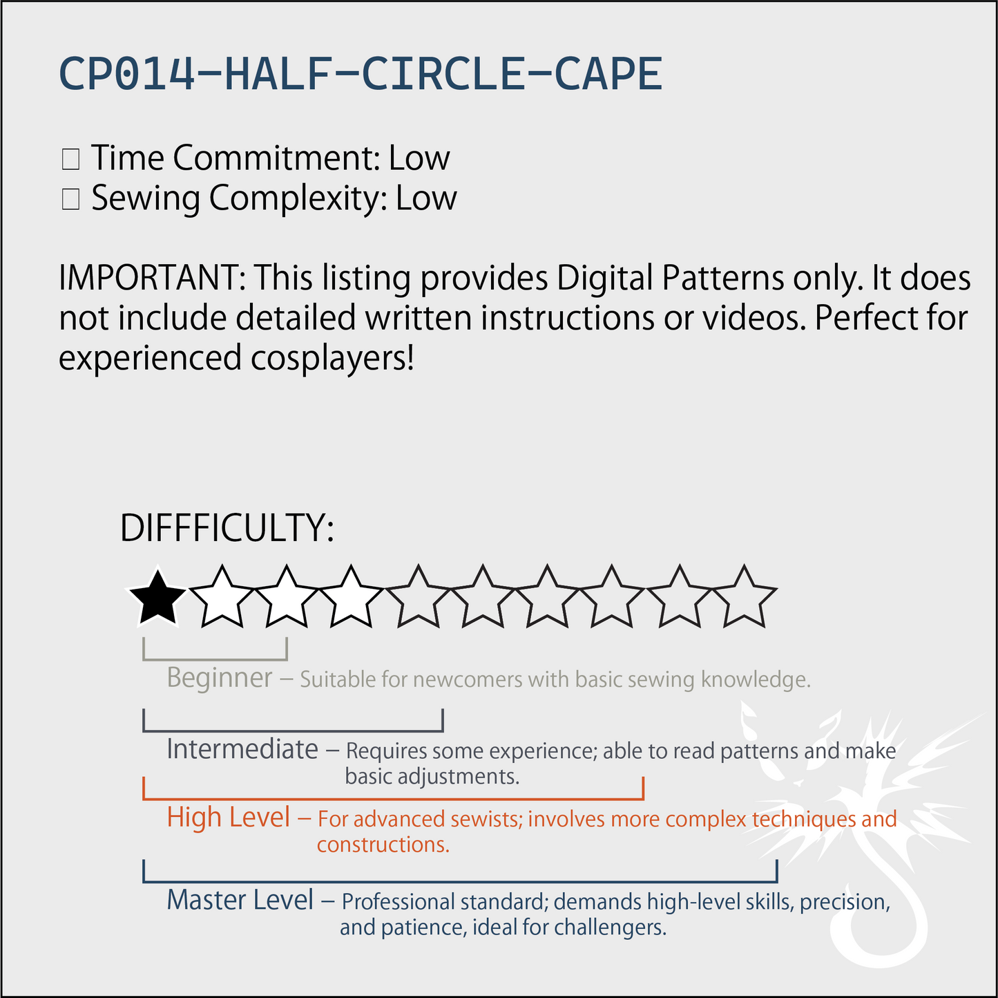 Half-Circle Cape Sewing Pattern | Classic Short Cloak PDF (XS-2XL) | Experienced Sewist Edition | A4 & A0 Plotter