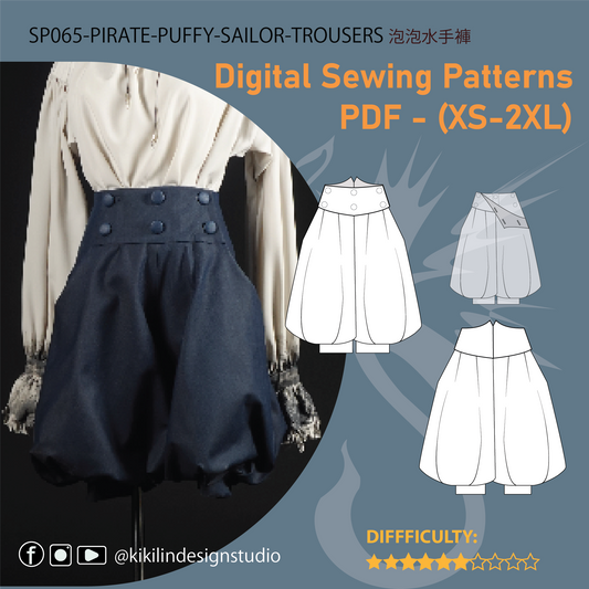 Pirate Puffy Sailor Trousers Pattern |海盜風蓬鬆水手褲紙型（XS-2XL)