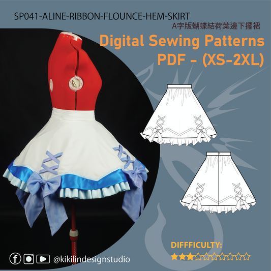 A-Line Ribbon Flounce-Hem Skirt Pattern