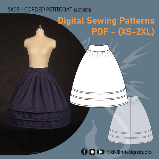 Corded Petticoat |舊式襯裙縫紉版型 (Sizes XS-2XL)