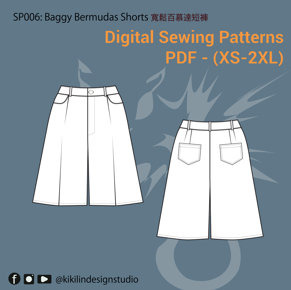 Baggy Bermuda Shorts 寬鬆百慕達短褲 (Sizes XS-2XL)