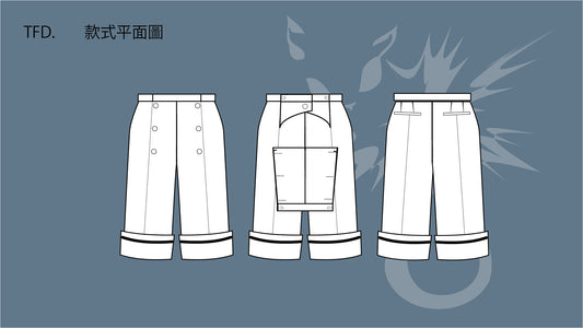 Vintage Open-Front Sailor Trouser Sewing Pattern | Digital PDF with Graphic Tutorial | XS-M | Intermediate Level