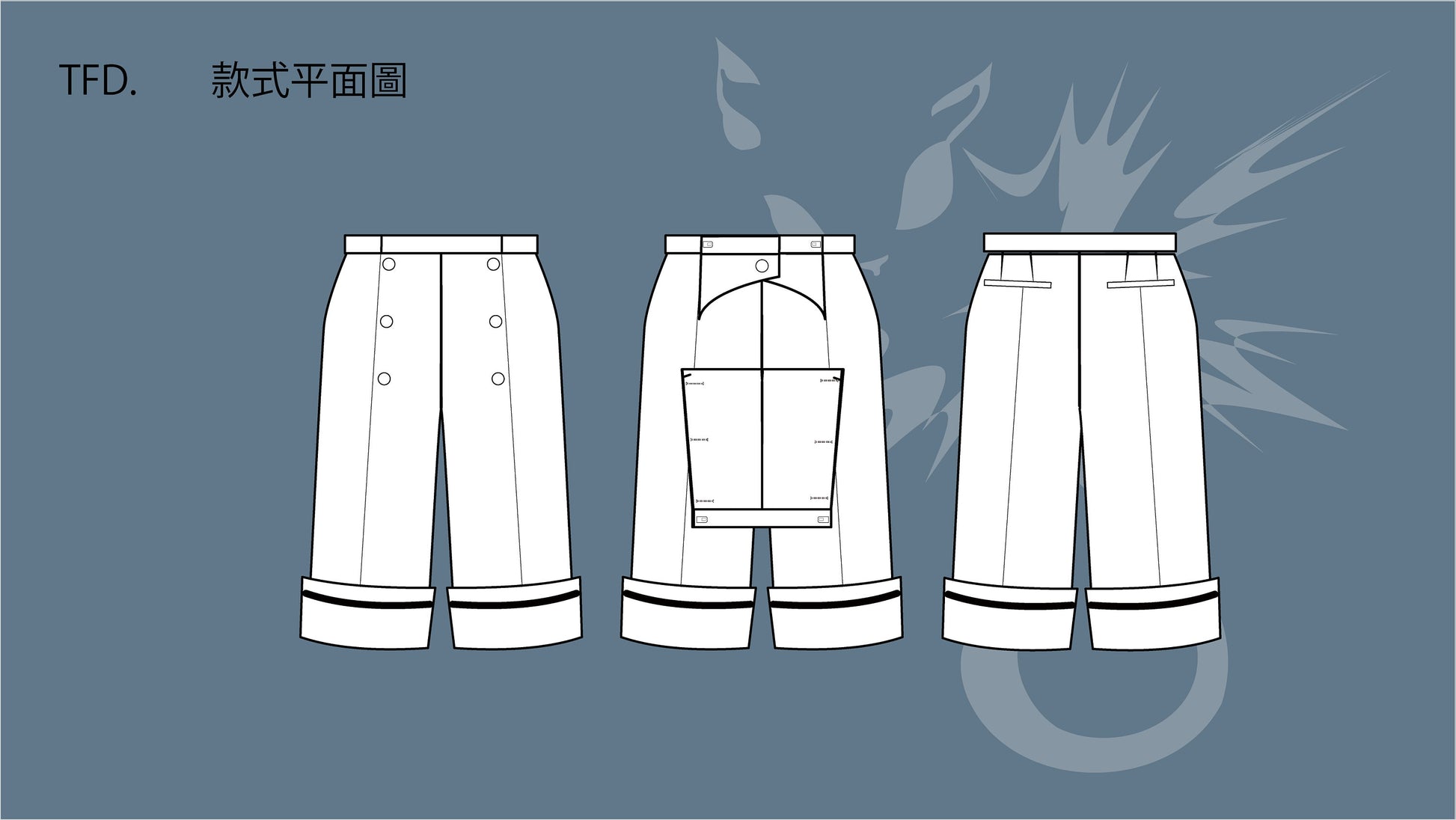 Vintage Open-Front Sailor Trouser Sewing Pattern | Digital PDF with Graphic Tutorial | L-2XL | Intermediate Level